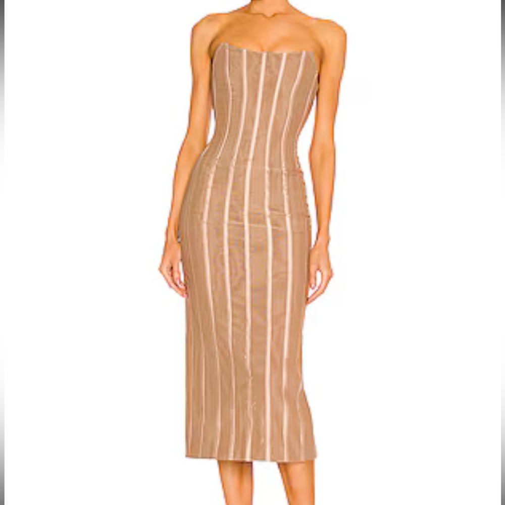 MISHA Zoe Dress in Caribou Color: Caribou - Picture 4 of 6